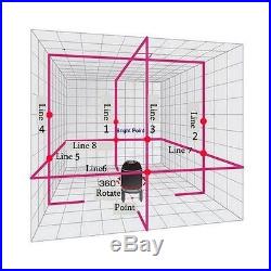 8 line Rotary Laser Beam Self Leveling Interior Exterior Laser Tripod Level