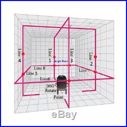 8 line Rotary Laser Beam Self Leveling Interior Exterior horizontal Laser Tripod