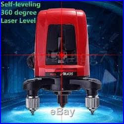 AK435 360 Degree Self-leveling Cross Laser Level Red 2 Line 1 Point With Tripod