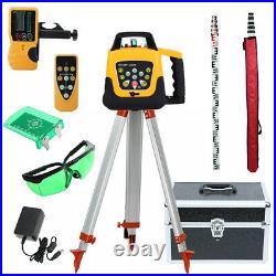 Automatic Self Levelling 360° Rotating Green Laser Level Rotary + Tripod Staff