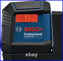 BOSCH GLL50-20G 50 Ft Green-Beam Self-Leveling Cross-Line Laser, Includes Integr