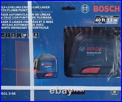 Bosch 40' Self-Leveling Cross-Line Laser with Plumb Points GCL 2-55