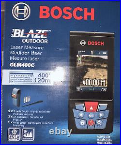 Bosch BLAZE GLM400C Outdoor 400ft Connected Laser Measure with Camera NEW