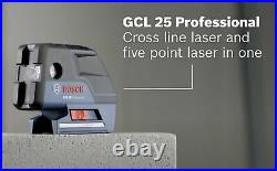 Bosch Combi 5 Point Cross Line Laser Level Self Levelling Gcl 25 Professional