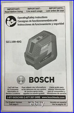 Bosch GCL100-40G Self-Leveling Cross-Line Green Laser with Plumb Points