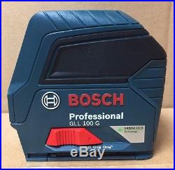 Bosch GLL100G Self-Leveling Green-Beam Cross-Line Laser NEW