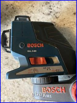 Bosch GLL3-80 Red Self-Leveling 3-Plane Laser Level + WM1 Bracket