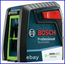 Bosch GLL40-20G Green Beam Self Leveling Cross Line Laser Level with MM2 Mount