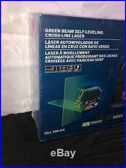 Bosch GLL 100 GX Green Beam Self-Leveling Cross Line Laser 100FT New FKT