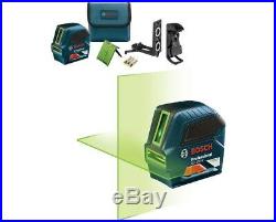 Bosch GLL 100 GX Green-Beam Self-Leveling Cross-Line Laser with mounting kit