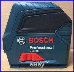 Bosch Professional Self-Leveling Cross-Line Laser with Batteries GLL55 New