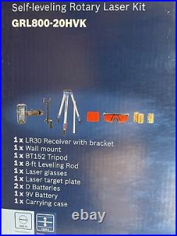 Brand New Bosch GRL800-20HVK Self-Leveling Rotary Laser Kit Level 800ft +- 3/16