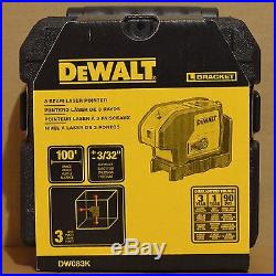 Brand New DEWALT DW083K Self-Leveling Line Laser, 3-Beam Laser Pointer