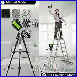 Cross Line Laser Level with 2 Plumb Dots M-9211G Green Beam Self Leveling