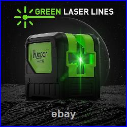 Cross Line Laser Level with 2 Plumb Dots M-9211G Green Beam Self Leveling 180