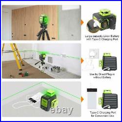 Cross Line Self leveling Laser Level Green Beam 3D 360 + Hard case portable