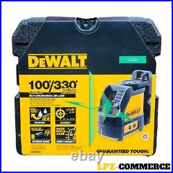 DEWALT 100 ft. Green Self-Leveling Cross Line Laser Level with (3) AA Batteries