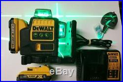 DEWALT DCE089D1G 10.8V GREEN MULTI LINE LASER 2x 2.0 AH Batteries & CHARGER, Only