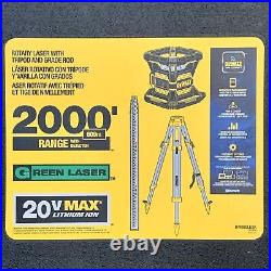 DEWALT DW080LGSK 20V MAX Cordless Green 2000-Foot Range Rotary Laser Level Kit