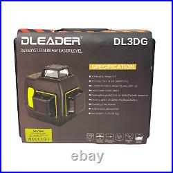 DLEADER 3D Green Laser Level 3x360 Construction 3 Plane Self Leveling Alignment