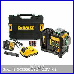 DeWALT DCE089D1G Self Levelling Cross Line Laser 10.8V Green Beam Tracking