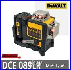 DeWalt DCE089 Red Self Level 15m 3Line +360° ±0.3mm ±3° 4x1.5V AA IP65 Bare Tool