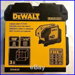 DeWalt DW083K 3 Beam Laser Pointer Plum Dot New in the Box