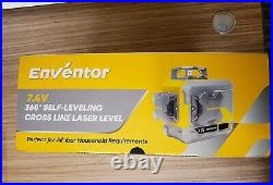 ENVENTOR Laser Level Self Leveling 3x360° 3D Green Cross Lines Laser