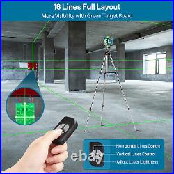 Elikliv 16 Lines 4D Laser Level 360° Self Leveling Rotary Cross Measuring Remote