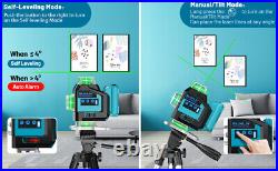 Elikliv 16 Lines 4D Laser Level 360° Self Leveling Rotary Cross Measuring Remote