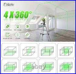 Elikliv 4D 16 Line 360° Laser Level Self Leveling Green Beam Laser Level 4 Plane