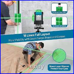 Elikliv Green Self-leveling Laser Level 4D 16 Line 360 Horizontal Vertical 200Ft