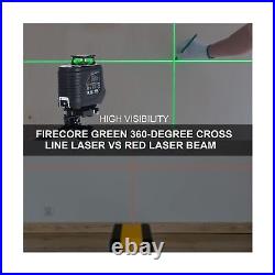 Firecore 360° Self Leveling Cross Line Laser Level with Tripod and 12 Ft Pr