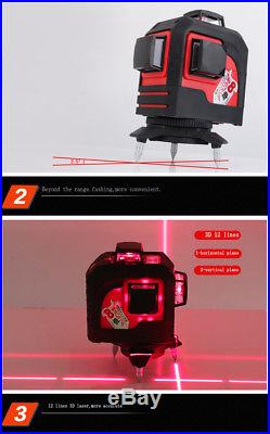 Fukuda Brand 12 Lines 3D 93T Laser Level Self Leveling red line