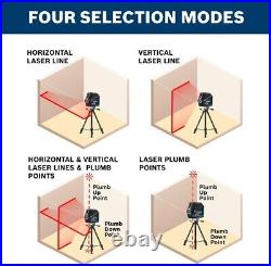 GCL 2-160 65 Ft Self-Leveling Cross-Line Laser with Plumb Points, Includes