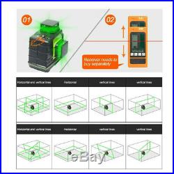 GF360G Rotary Laser Level Green 12 Lines 3D Cross Line Self Leveling