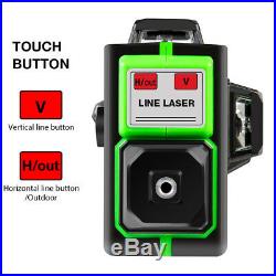 Green Laser Level 3D 12 Cross Line 360° Rotar Self Leveling+Wall Bracket +Tripod