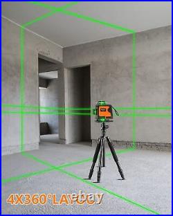 HILDA 4x360°Laser Level Self Leveling with Alarm, 16 Lines Green Line Laser, 2x