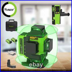 HUEPAR 360 Laser Level 16 Lines Green +2 Li-ion Batteries +Hard Carry +Detector