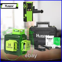 HUEPAR Green 12 line laser level with Type-C charging port+ laser receiver