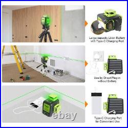 HUEPAR Green 12 line laser level with Type-C charging port+ laser receiver