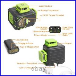 HUEPAR Green 12 line laser level with Type-C charging port+ laser receiver