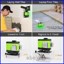 HUEPAR Green Cross Laser Level Line Tiling Floor with Remote Control &Carry Case