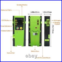 Huepar 12 Line Green Cross Line Laser Level Vertical Horizontal Include Receiver
