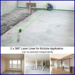 Huepar 2x360 degree Laser Level Green Beam Cross Line Self Leveling 602CG