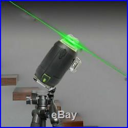 Huepar 3D Green Beam 12 Cross Line Rotary Laser Level Self Leveling 4°±1° US