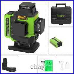 Huepar 4x360 Laser Level Self-leveling 16 Lines Green Beam 4D Cross Line Tool