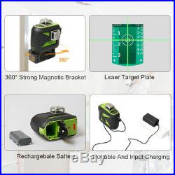 Huepar 603CG 3360 Cross Line Laser Level Green Self Leveling 130FT 40M+Receiver