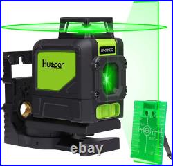 Huepar 901CG Self-Leveling Laser Level, 360 Green Beam Cross Line Laser Tool, Al