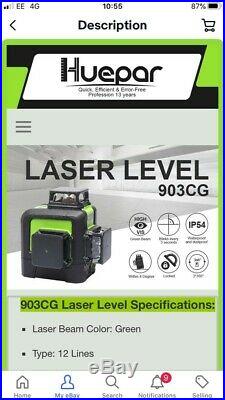 Huepar 903cg Laser Level 12Line Green Vertical Horizontal Laser Receiver upgrade
